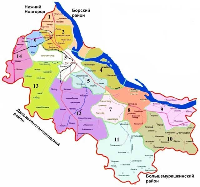 Карта кстовского района нижегородской области